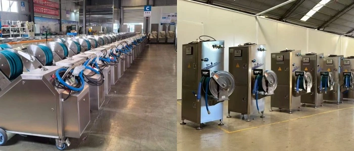 portable and fixed high pressure rinse station